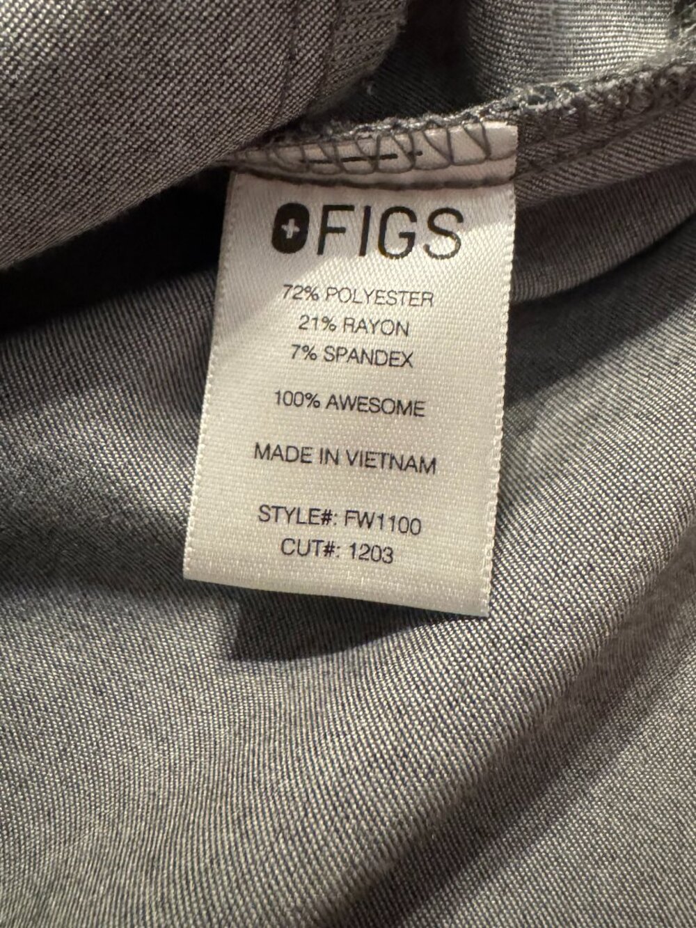 FIGS Graphite Gray Casma Scrub Top – XS - Picture 6 of 6